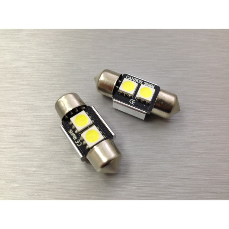 COPPIA LED FESTOON 31mm SILURO 2 LED 5050 CANBUS COPPIA LED FESTOON 31mm SILURO 2 LED 5050 CANBUS