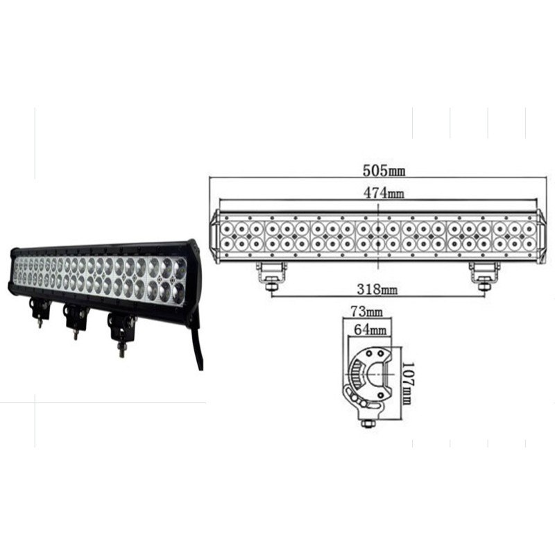 LED WORKING LIGHT 126W 9/32V PROFONDITA O DIFFUSO LED WORKING LIGHT 126W 9/32V PROFONDITA O DIFFUSO