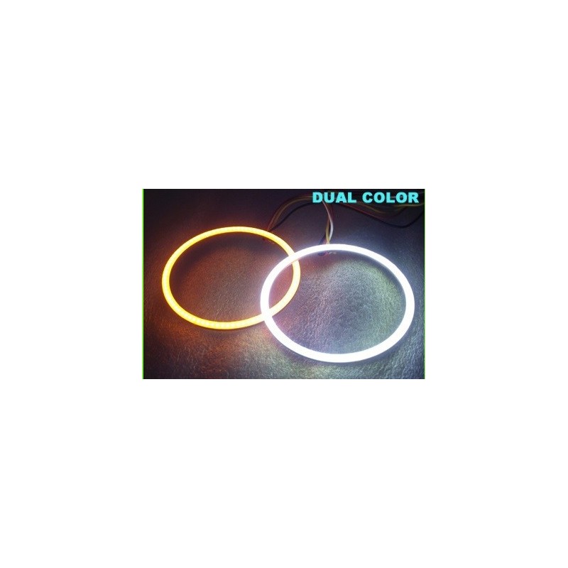 2 Angel Eyes LED COB 8 cm DUAL COLOR BIANCO ARANCIO 2 Angel Eyes LED COB 8 cm DUAL COLOR BIANCO ARANCIO