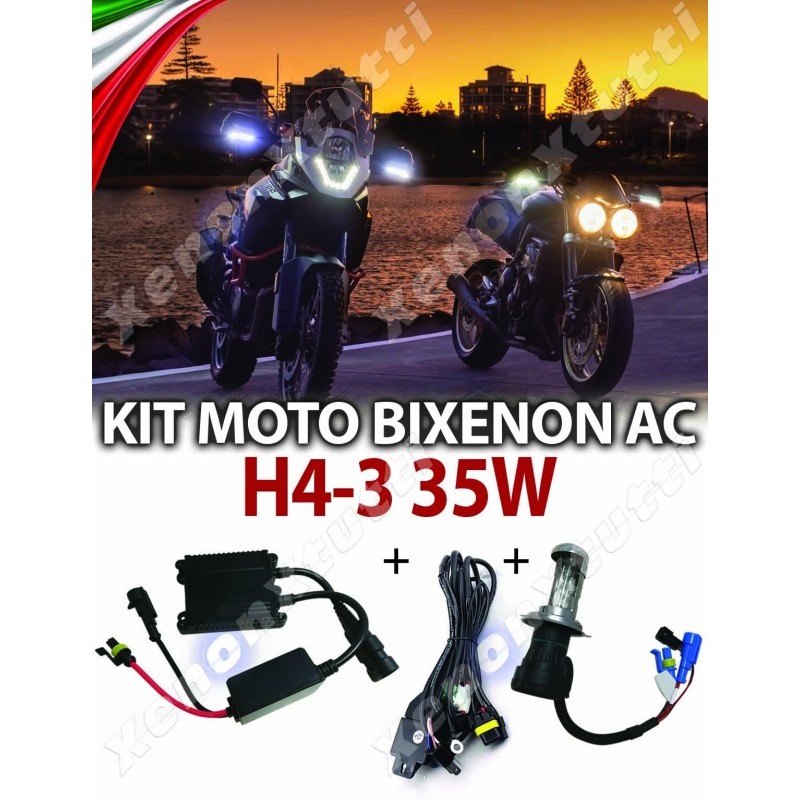 KIT BIXENON SLIM H4-3 MOTO 35W AC KIT BIXENON SLIM H4-3 MOTO 35W AC