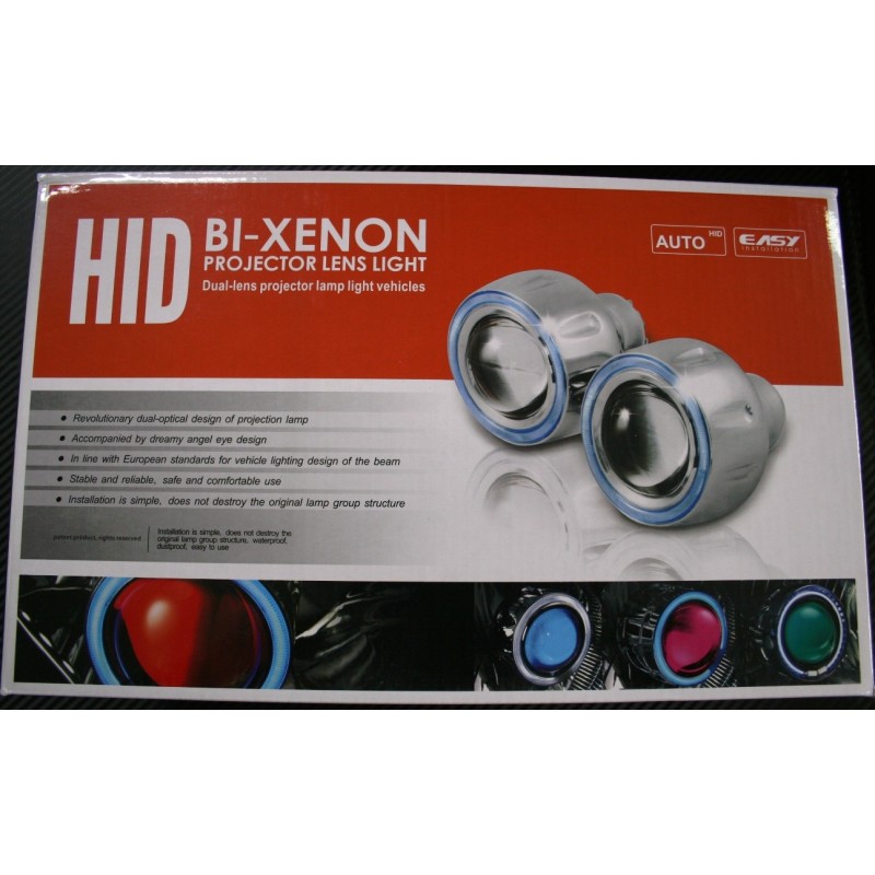 KIT FARI XENO BIXENON LENTICOLARE 3" ANGEL EYE H1 H7 H4 KIT FARI XENO BIXENON LENTICOLARE 3" ANGEL EYE H1 H7 H4